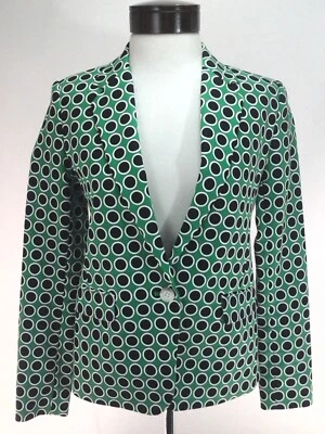 Chaqueta Blazer Michael Kors MK Verde Negro Blanco Lunares Para Mujer 4/S $240 RARA Foto 1 de 4