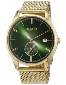 REGENT Mens Quartz Gold Watch with Mesh Band 11140143 - Picture 1 of 2