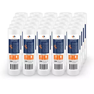 25-PACK 5 Mic Sediment Water Filter Cartridges Standard Size 10x2.5" by Aquaboon - Picture 1 of 8