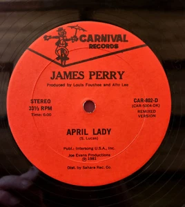 James Perry – 'April Lady' 12" Single 1981 USA Carnival Records Disco Funk VG+ - Picture 1 of 5