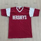 Vintage 70s Hershey Chocolate Shirt Size Large Brown Grey Rare Jersey Style 