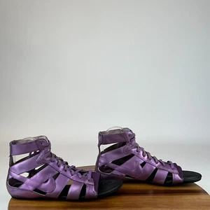 Womens Nike Purple Leather Strappy Gladiator Lace Up Sandals Size 8.5 M GUC - Picture 1 of 9