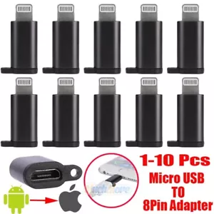 1-10x Micro USB auf iPhone 8 Pin Adapter Sync Schnellladeanschluss Stecker iOS - Bild 1 von 17