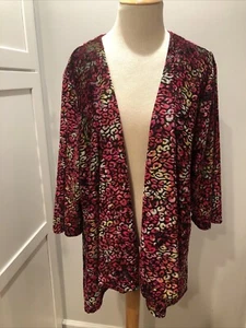 Travel Elements Strickjacke Damen 1X Animal Print Samt irisierend rosa - Bild 1 von 5