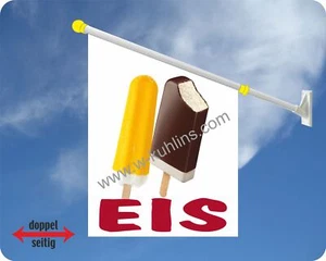 Flagge, Eis, Softeis, Eisdiele,Speiseeis,Eisbecher,Eiswaffel,Eisfahne,Werbefahne - Bild 1 von 1