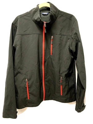 Chaqueta Atlética Izod M Negra Borde Rojo 40 pulgadas Busto Foto 1 de 4