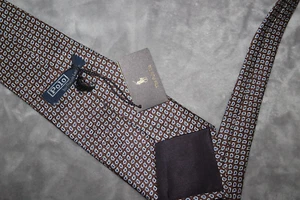 NWT POLO RALPH LAUREN Hand Made in USA Brown w/ Paisley Silk Tie - Picture 1 of 8