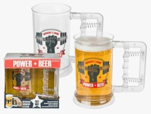 Kunststoff-Bierkrug Power + Beer Bierglas Humpen Glas Bierseidel Maß Bier 750 ml - Bild 1 von 1
