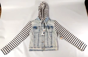 Giacca jeans denim con cappuccio manica maglia Wallflower The Dreamer nuova con etichette taglia S - Foto 1 di 24