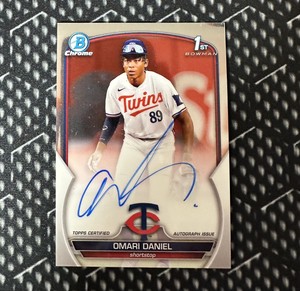 OMARI DANIEL 2023 Bowman Chrome Prospect AUTO Autograph Twins 