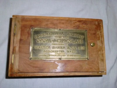 Antique Wooden Walter Baker Sample Box Educational Exhibit Cocoa and Chocolate - Image 1 of 4