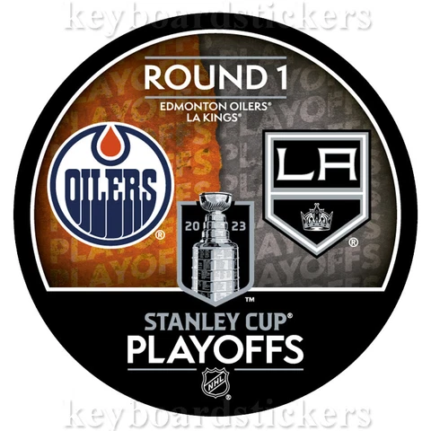 2023 NHL Stanley Cup Playoffs Dueling Puck Edmonton Oilers vs Los Angeles Kings Cover