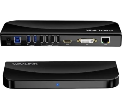 WAVLINK Universal Docking Station USB 3.0 USB C Dual Monitor Display DVI HDMI - Image 1 of 4