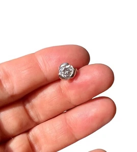Diamonique 14k Solid White Gold Cubic Zirconia *SINGLE* Stud Earring 8 mm 0.97g - Picture 1 of 10