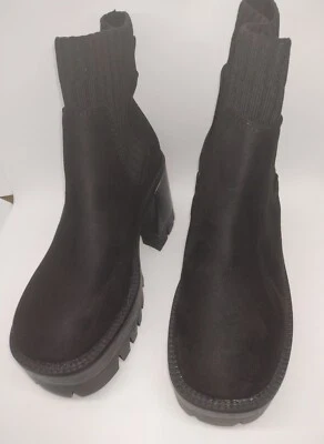 Botas Chelsea de bambú con suéter tejido elástico calcetín suela roscada botín 5 1/2 Foto 1 de 4