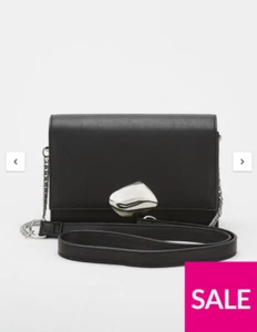 V by Very Kunstleder Doppelzwickel Umhängetasche Schultertasche Tasche schwarz - Bild 1 von 4