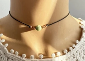Chrysoprase CHOKER NECKLACE Natural Crystal Healing Adjustable Gift - Picture 1 of 6