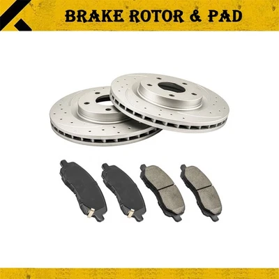 Almohadillas de cerámica delanteras perforadas rotores ranurados para Jeep Compass Patriot Dodge Avenger Foto 1 de 4