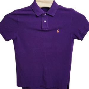 Polo Ralph Lauren M Ajuste Personalizado Púrpura Manga Corta Polo Naranja Logo de Poni - Imagen 1 de 6