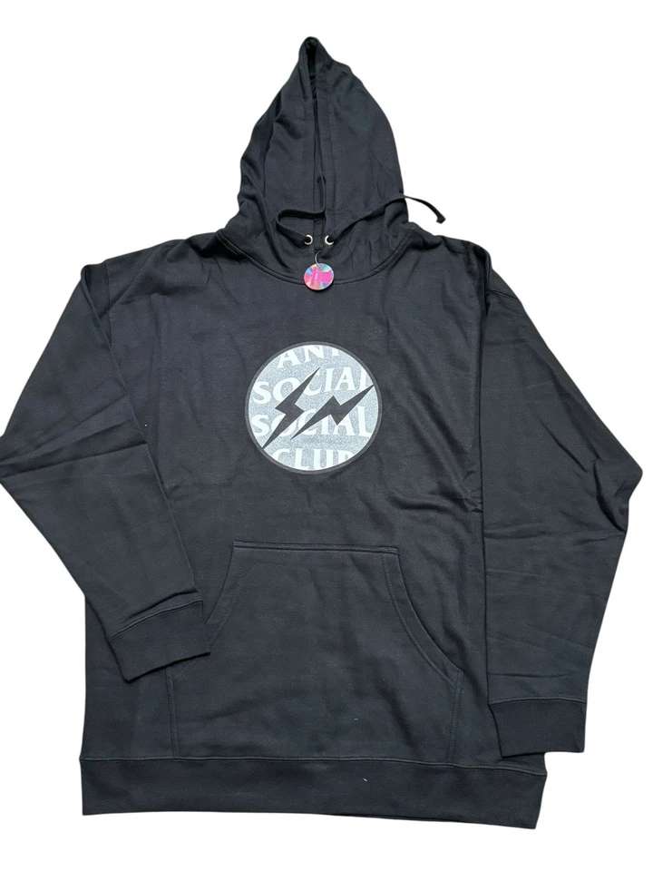 Sudadera con Capucha Anti Social Social Club X Fragmento Llamada Interferencia Negra Talla XXL Foto 1 de 4