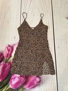Reformation Womens Animal Print V Neck Mini Dress Brown Black Size Xs - Picture 1 of 4
