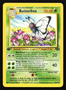 Pokemon Butterfree 33/102 WotC Jungle 1ª Edición Poco Común LP - Imagen 1 de 2
