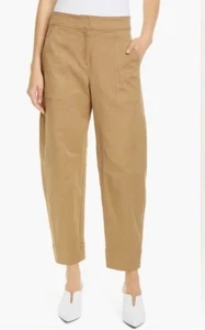 A.L.C. ALC Womens Pant 14 Coben Barrel Leg Cropped Twill Chino Khaki Utility C - Picture 1 of 13