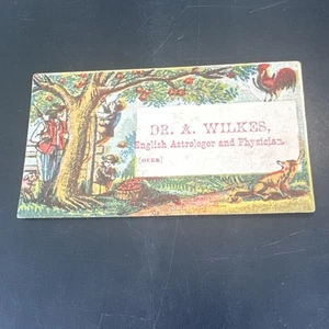 Rare Dr. A. Wilkes Trade Card-English Astrologer & Physician-431 Main St- S335 - Picture 1 of 2