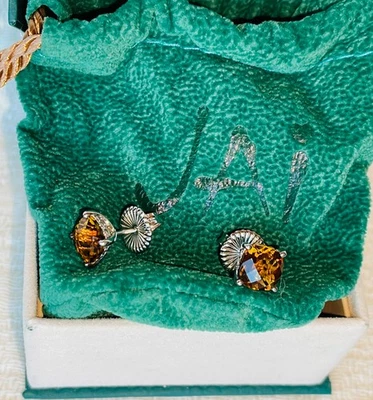 JAI 4.20 CTTW Coñac Cuarzo Plata de Ley 925 Pendientes 2.6 gramos - ¡NUEVO! Foto 1 de 4