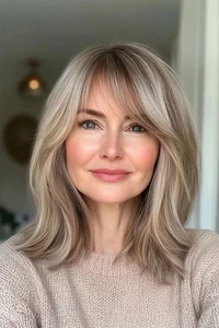 Balayage Aschblond Braun Highlight Perücke mit Knall Lace Front Wig 100% Echthaar - Bild 1 von 3