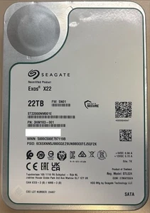 Seagate 22TB ST22000NM001E SATA 3.5" Hard Drive (Manufacture Recertified) - Picture 1 of 1