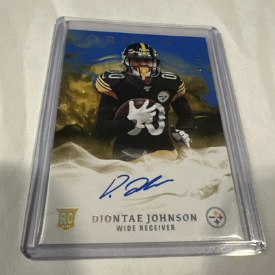 2019 PANINI ORIGINS DIONTAE JOHNSON ON CARD AUTO BLUE /49 ROOKIE RC - Image 1 of 4