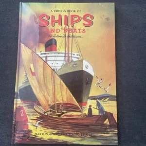 Livre Maxton 1956 des navires et des bateaux relié illustré Hutchinson vintage édition - Photo 1/9