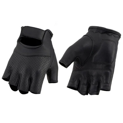 Milwaukee Leather MG7780 Women's Leather Perforated Fingerless Motorcycle Gloves - Image 1 of 3