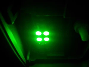 2 x Green 31mm 1.25" LED 3021 DE3022 4-SMD Wedge Festoon Interior Light Bulbs - Bild 1 von 9
