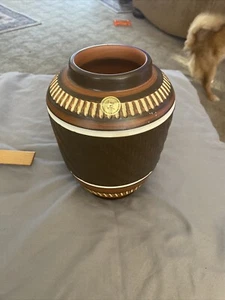 Continental Co. Pottery 1970s Hand Thrown Ceramic Vase, Brown Pot Detailed - Picture 1 of 9