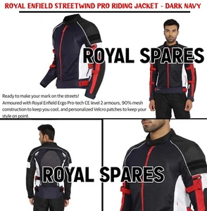 ROYAL ENFIELD "STREETWIND PRO RIDING JACKET" DARK NAVY - Picture 1 of 11