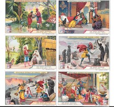 LIEBIG TRADE CARDS, THE JEALOUS SISTERS 1001 Nights 1901 Set of 6 Cards S685 Fr.