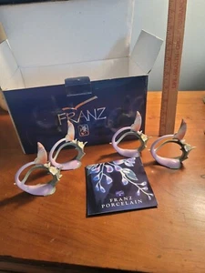 FRANZ Porcelain NEW Napkin Rings FZ00230 "Papillion" Butterfly Design Sculptured - Picture 1 of 2