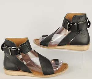 Sandalias Free People Vale Talla 37.5 EE. UU. 7-7.5 Cuero Negro Boho Mínimo Neutro - Imagen 1 de 16
