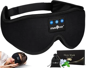 3D Bluetooth Sleep Mask with HD Stereo Sound Wireless Sleep Headphones for Side - Picture 1 of 10