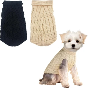 2 Pieces Dog Sweater Xs Dog Sweater Chihuahua Clothes Spring Winter Cute Knitwea - Picture 1 of 12
