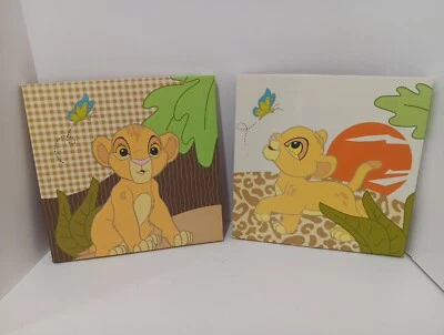 2 Piece LOT Simba Lion King Nursery Canvas Wall Art Prints 12x12 - Image 1 of 4