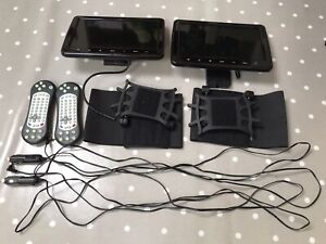 2 x 10in DVD in car players with HDMI plus USB, remote control, Tablet holders