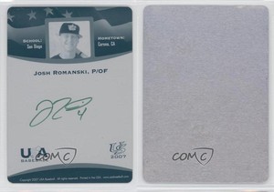 2008 2007 USA Baseball National Teams On-Card Signatures 1/1 Josh Romanski Auto