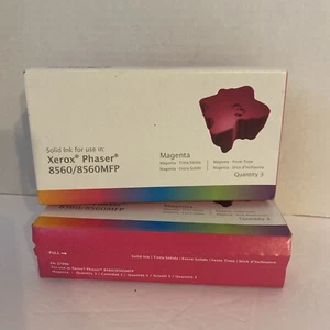 2 Genuine Xerox 108R00724 Magenta Solid Ink Cartridge Phaser 8560 8560MFP BNIB - Picture 1 of 8