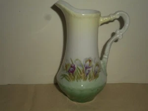 Altenburg Germany Porcelain Milk Creamer Hand Painted Purple Flowers Vintage - Picture 1 of 24