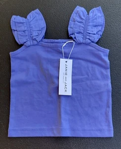 Neu mit Etikett Janie and Jack Jersey-Top mit Rüschen und Trägern Größe 6-12 Monate - Bild 1 von 10