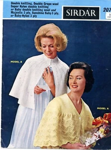 Sirdar Knitting Leaflet 2070. Ladies 3 ply Cape Shawl Bed Jacket Style 19” Long - Picture 1 of 1