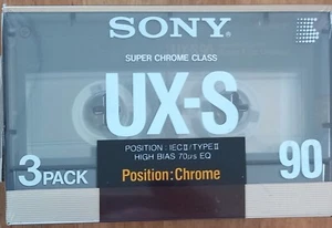 3 cassettes audio SONY UX-S  TYPE I1 CHROME Tape NEUVES sous blister - Foto 1 di 1
